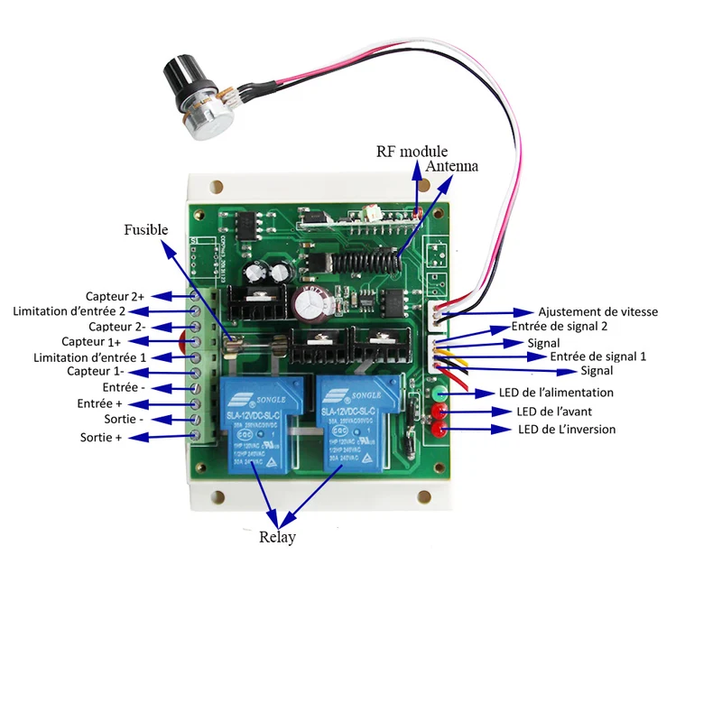 Régulateur Vitesse du Actionneur Linéaire Télécommandé Sans Fil Avec Interrupteur 12V 24V (Modèle: 0020151)