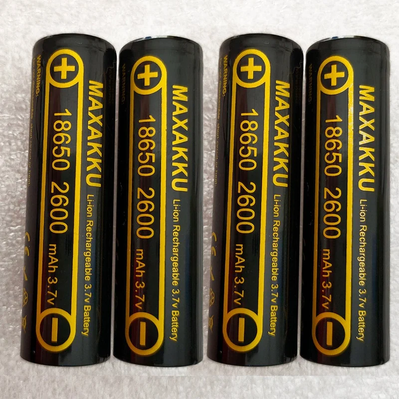 4PCS 3.7V 18650 2600mAh Battery ICR18650-2600FM Safety Battery