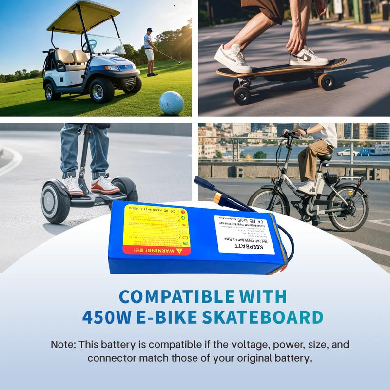 36V 10S2P 7Ah 18650 Lithium Ion Battery Suitable For Skateboard Electric Bike XT60