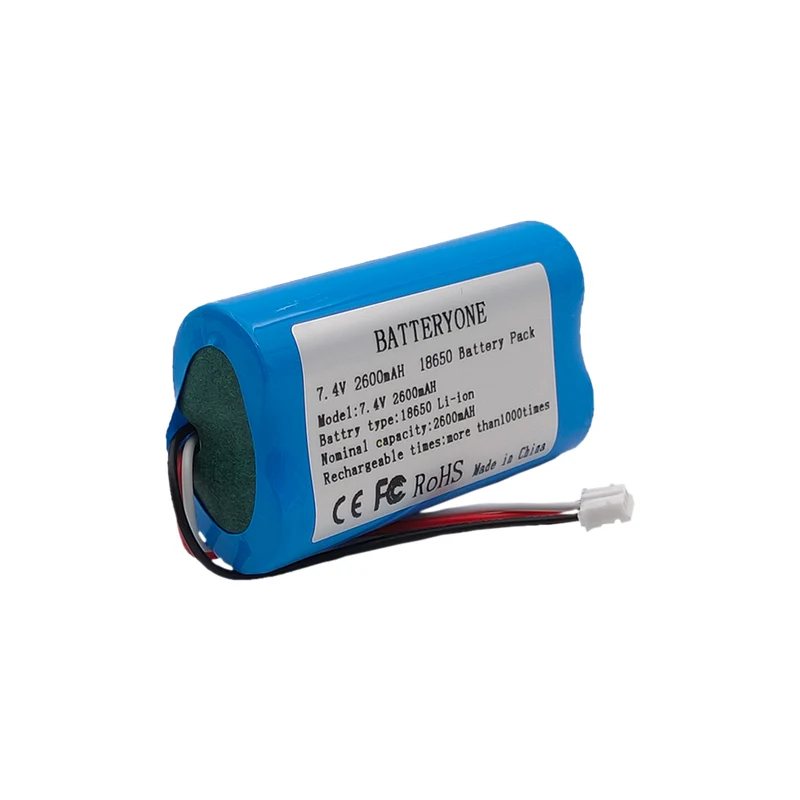 NTC Protected 7.4V 18650 2s1p 2600mAh Battery with Board and Connector 2.0-3P/2.54-3P