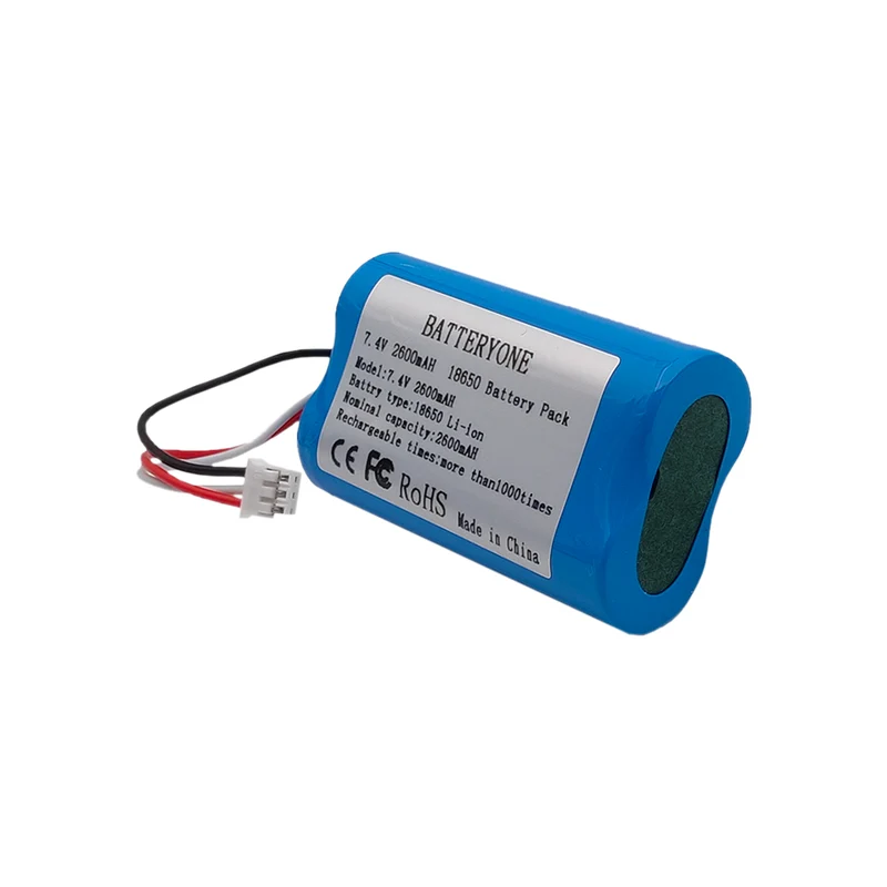 NTC Protected 7.4V 18650 2s1p 2600mAh Battery with Board and Connector 2.0-3P/2.54-3P