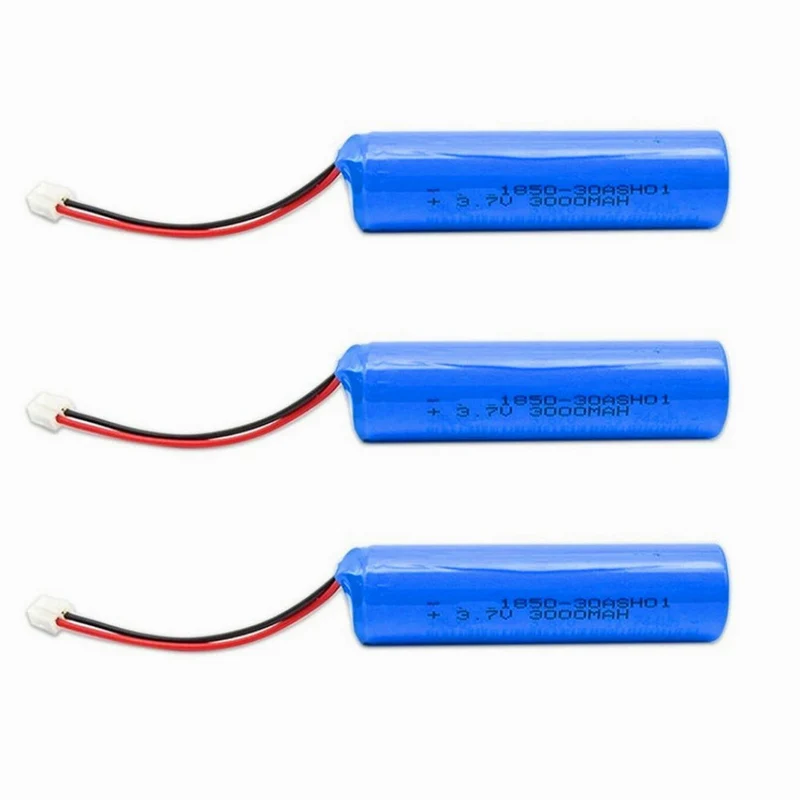 3pcs Li-Ion 18650 3.7V 3000mAh Battery 18650 Large Belt PCB Wire Plug