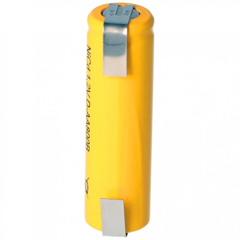 Flat Nickel Cadmium Battery Mignon 1.2V 800mAh AA with U-shaped Soldering Lug