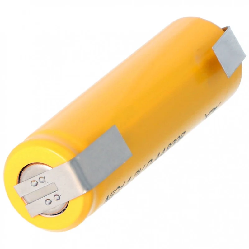 Flat Nickel Cadmium Battery Mignon 1.2V 800mAh AA with U-shaped Soldering Lug