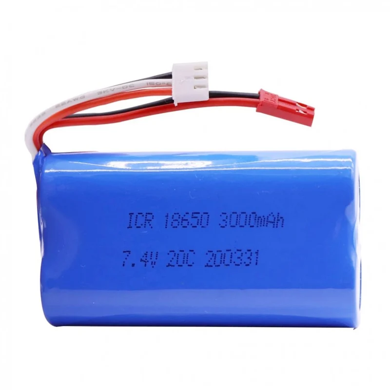 7.4 V 3000mAh 2S 18650 Lipo Battery For Udi U12A Syma S033g Q1 Rc Boats Model Parts JST Connector