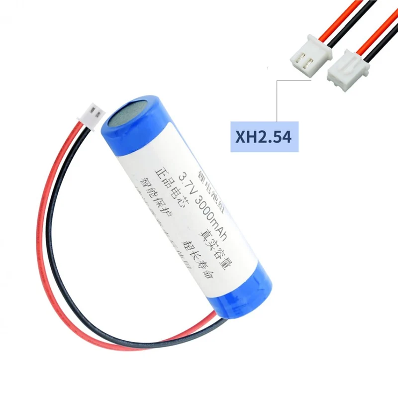 3.7V 3000mAh 18650 Lithium Li-Ion Batteries Rechargeable With XH 2.54 Connector For Rc Boat Power Bank