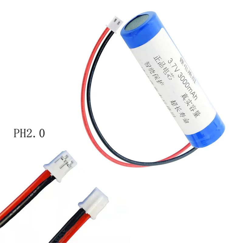3.7V 3000mAh 18650 Lithium Li-Ion Batteries Rechargeable With XH 2.54 Connector For Rc Boat Power Bank