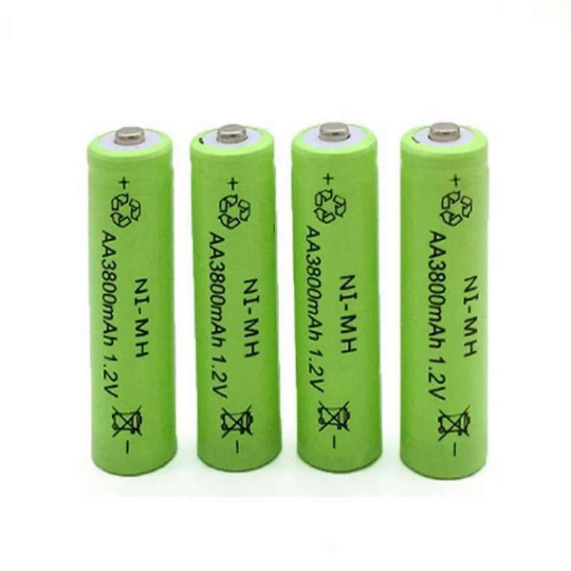 2 Pieces 1.2 V 3800 Mah AA Battery Ni-Mh Neutral Battery for Camera Remote Control Toy Flashlight