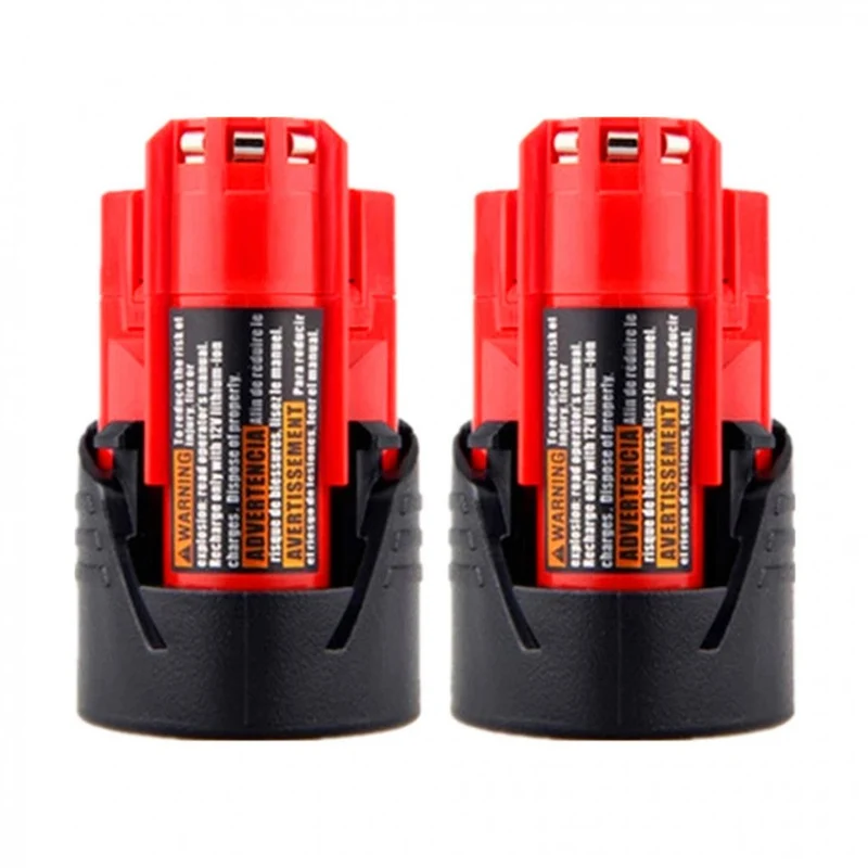 2PCS Werkzeugakku Für Milwaukee M12 12V 2000mAh Lithium-Ionen-Lithium-Ersatzakku 48-11-2401