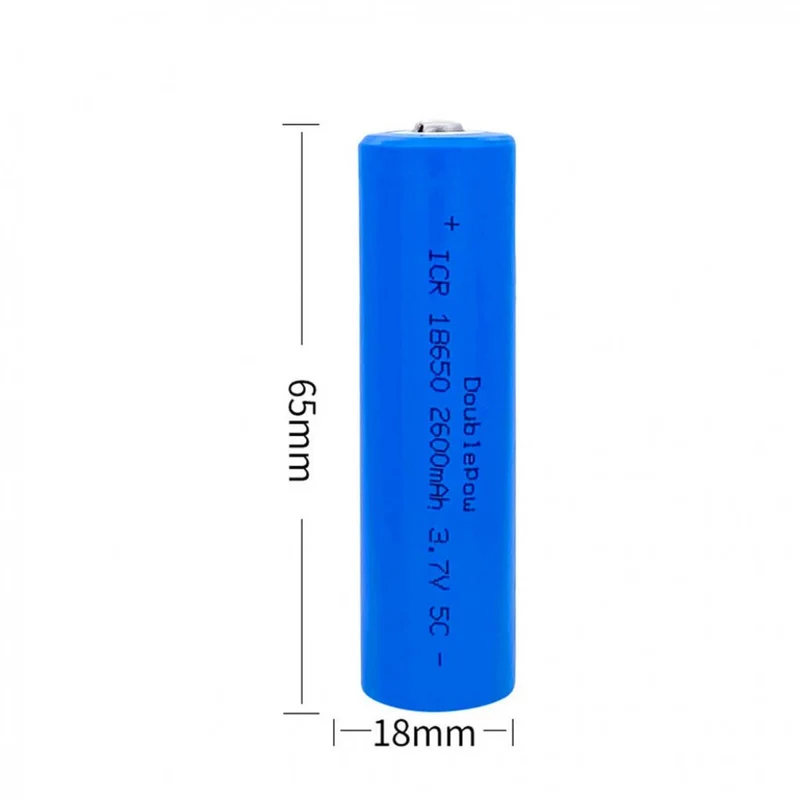 Rechargeable 3.7V 2600mAh 18650 Lithium Battery BUTTON TOP For Flashlight Headlight