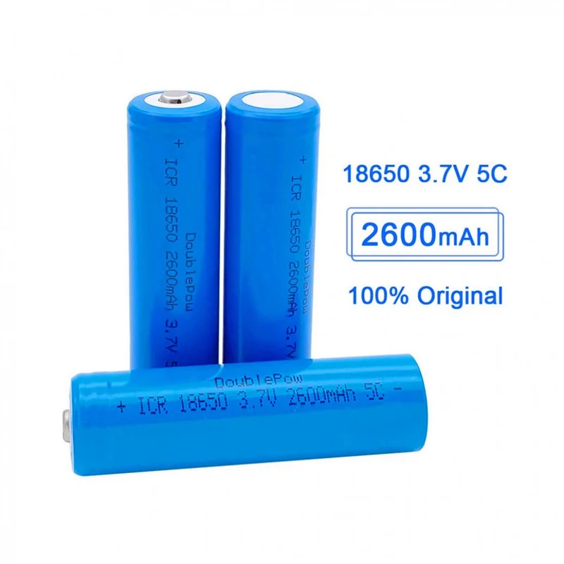 Rechargeable 3.7V 2600mAh 18650 Lithium Battery BUTTON TOP For Flashlight Headlight