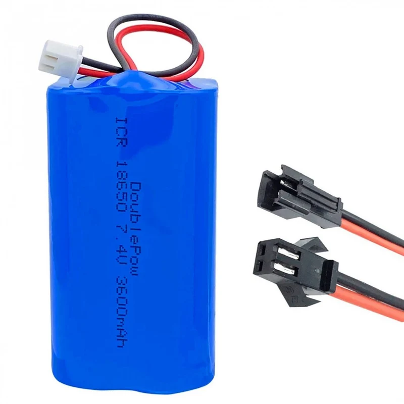 7.4V 18650 6000mAh Lithium Battery Pack SM PH2.0 XH 2.54-2P Connector with BMS For LED Light Speaker