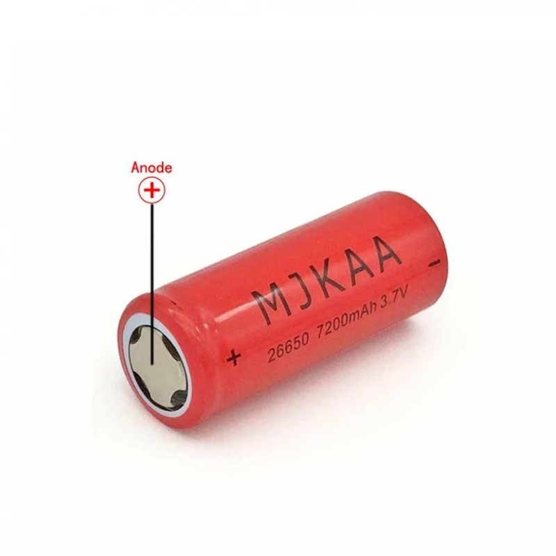 4PCS 26650 Large Capacity Battery 7200mAh 3.7V Lithium Ion Battery for Flashlight Brand New