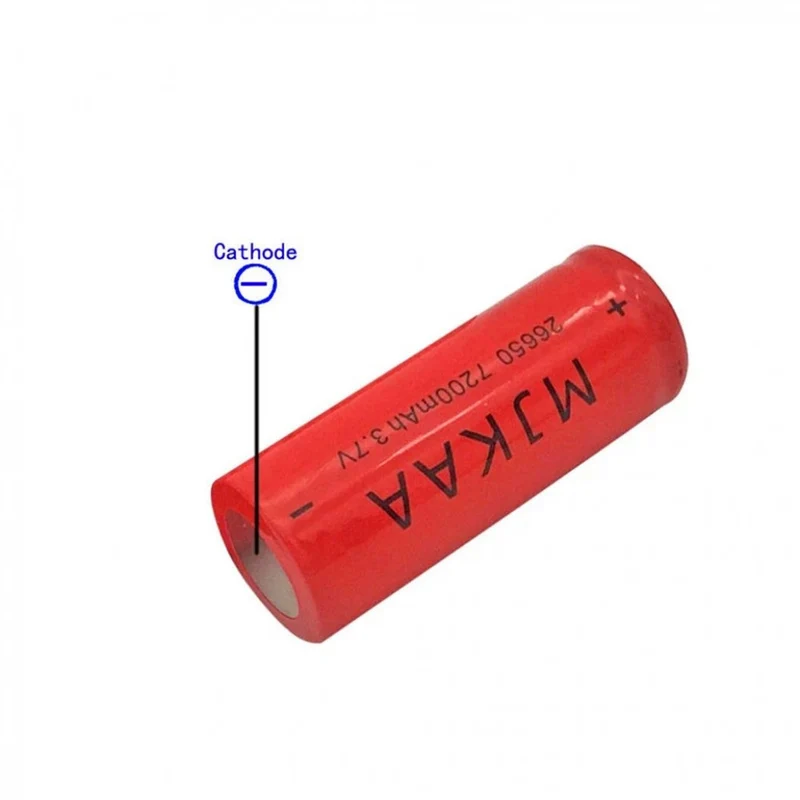 4PCS 26650 Large Capacity Battery 7200mAh 3.7V Lithium Ion Battery for Flashlight Brand New