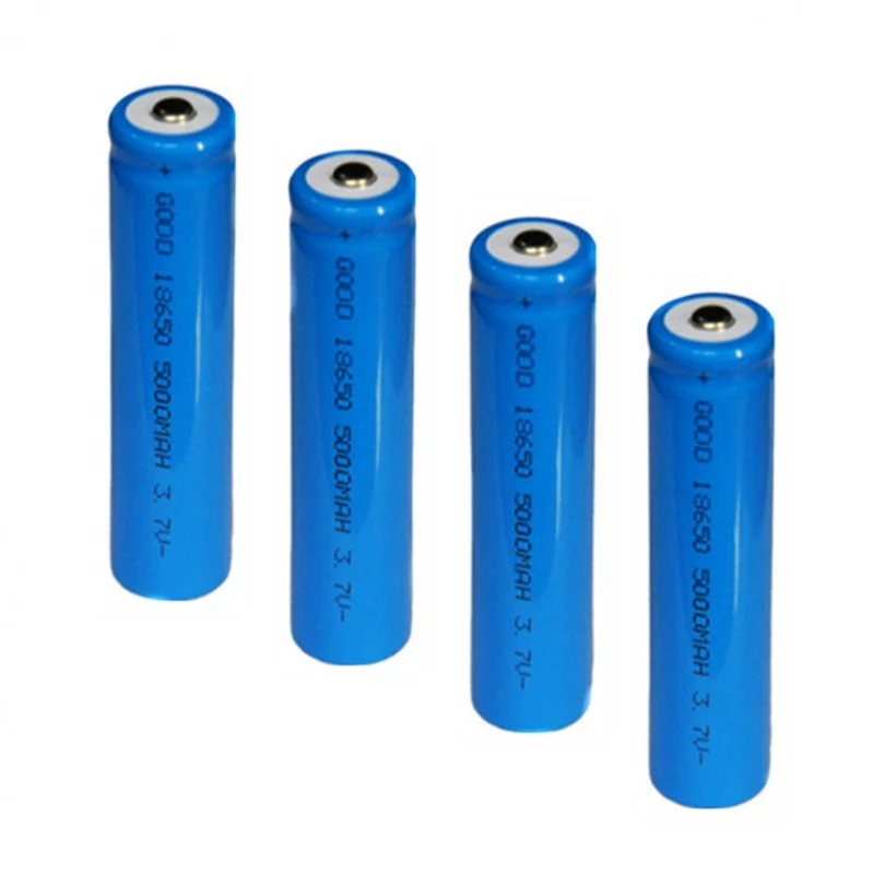 2pcs 18650 3.7V 5000mAh Rechargeable Batteries for LED Flashlight Large Capacity