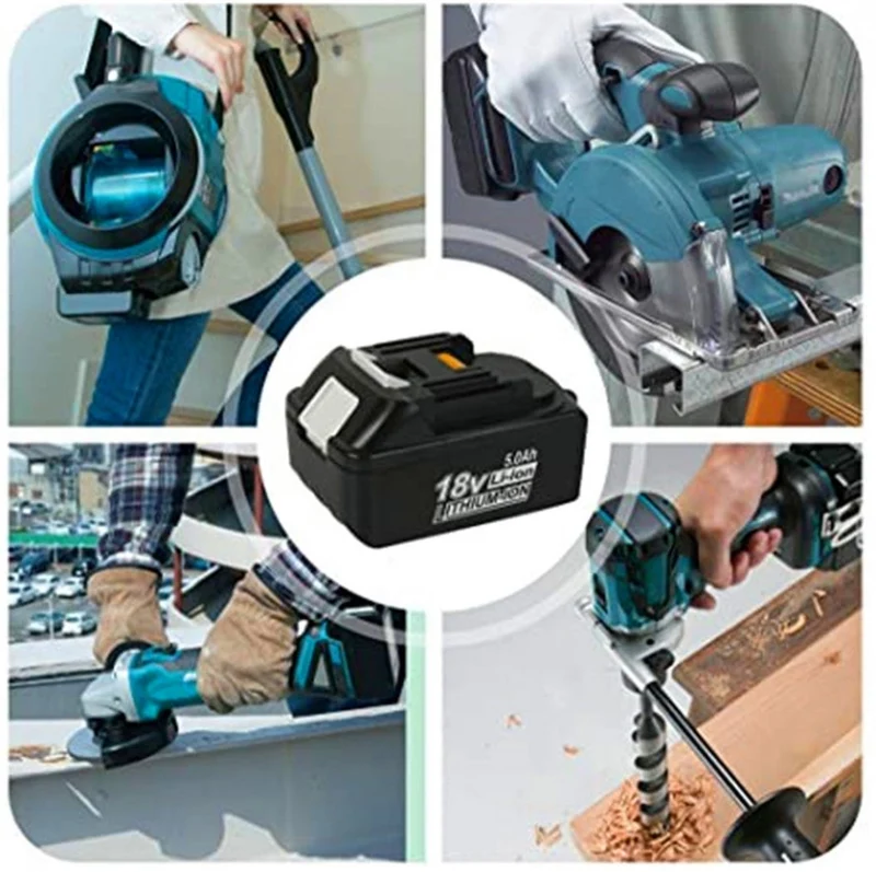 18V 5.0Ah Lithium-Ion Replacement Battery for Makita BL1860, BL1850B, BL1850