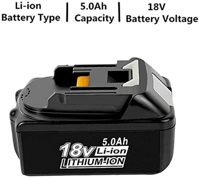 18V 5.0Ah Lithium-Ion Replacement Battery for Makita BL1860, BL1850B, BL1850