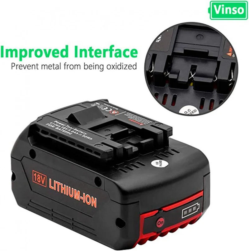 18V 5000mAh Lithium Battery Replacement for Bosch 18V BAT609 BAT610G Battery Power Tool