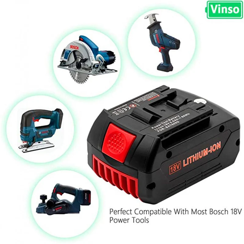 18V 5000mAh Lithium Battery Replacement for Bosch 18V BAT609 BAT610G Battery Power Tool