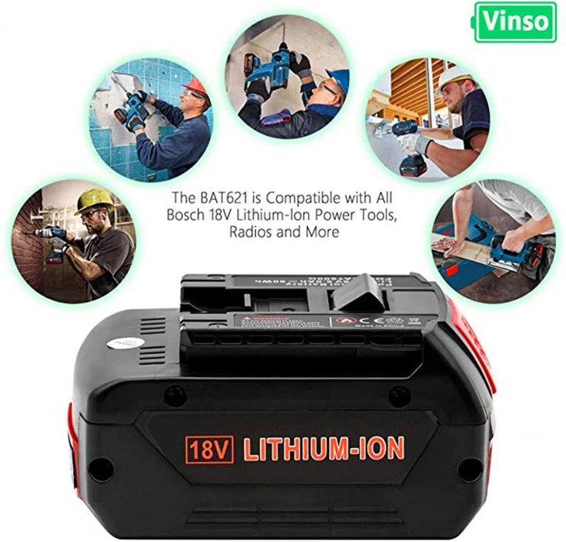 18V 5000mAh Lithium Battery Replacement for Bosch 18V BAT609 BAT610G Battery Power Tool