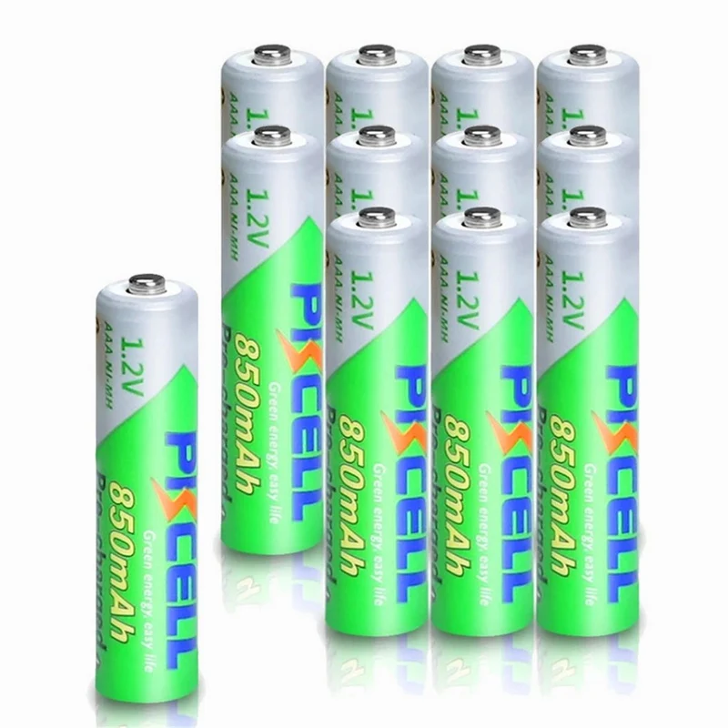 12 Pieces AAA Battery 850mAh 1.2V NIMH Low Self-discharge 3A Batteries Box Holder AA
