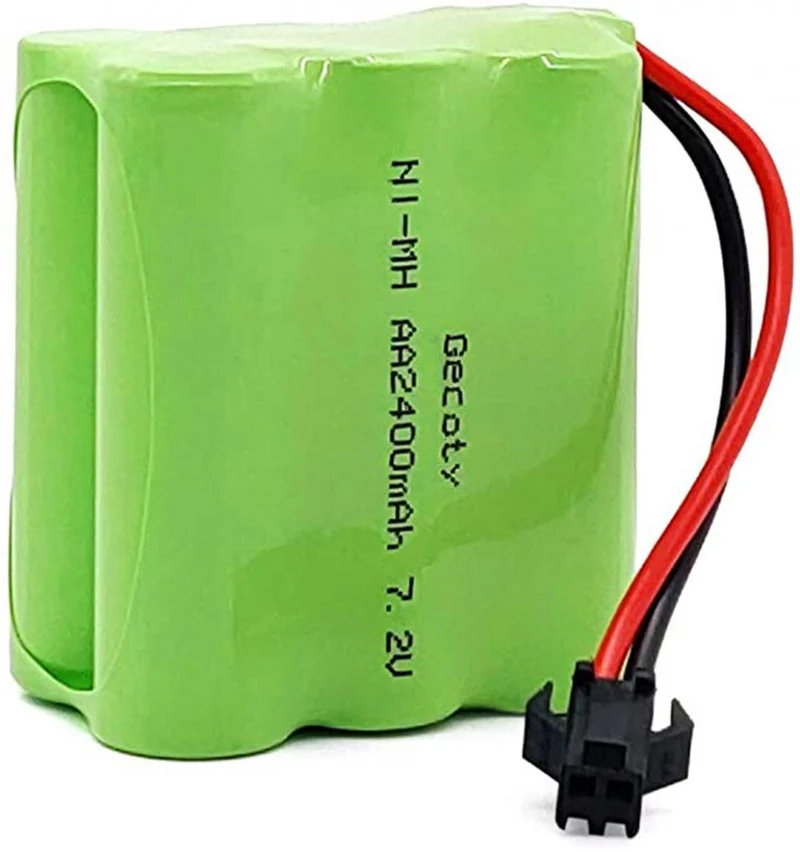 7.2V NI-MH battery 2400mAh rechargeable AA with SM 2P connector and USB charging cable