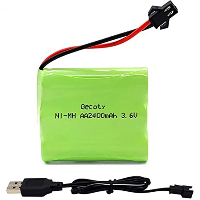 3.6V Battery Pack NI-MH AA Rechargeable 2400mAh Battery for Remote Control Toy