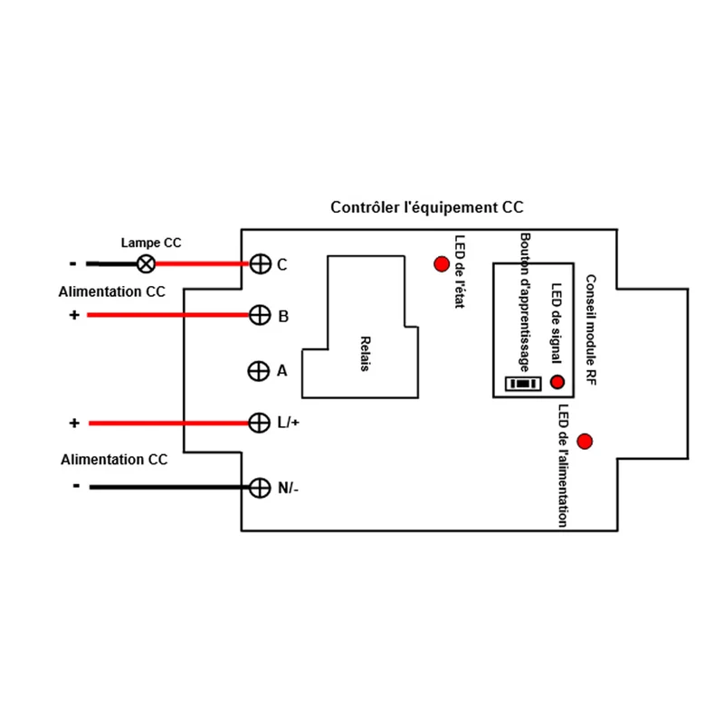 Kit Interrupteur Relais Télécommande Sans Fil 1 Canal CC 10~80V 30A (Modèle: 0020014)