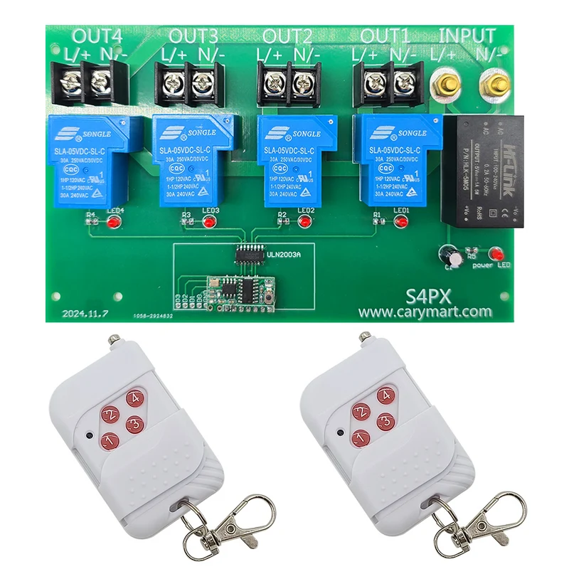 Kit Interrupteur Télécommande Sans Fil 230V 30A 4 Canaux CA Sortie (Modèle: 0020477)