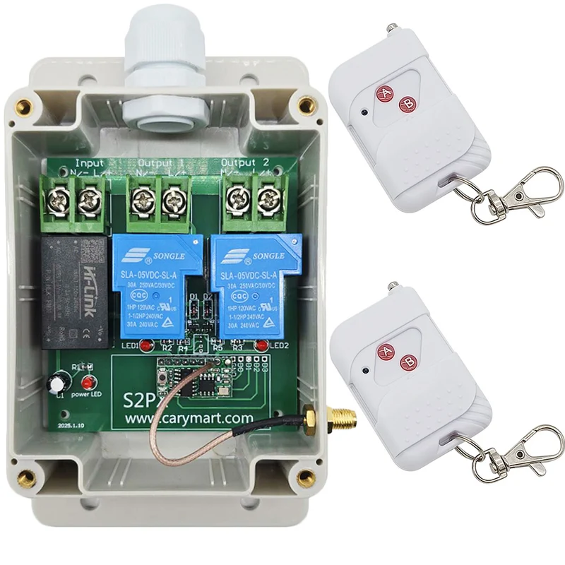 230V 6.9 KW kit interrupteur télécommande sans fil sortie CA 2 voies (Modèle: 0020532)