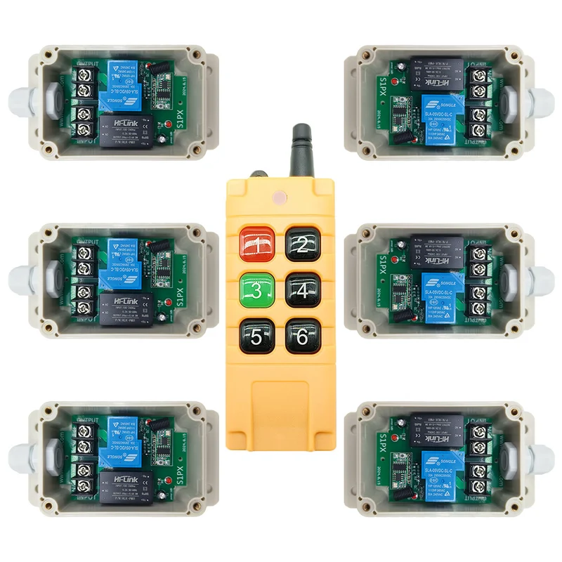 Six 1 Voie 230V 30A Interrupteurs Sans Fil avec Télécommande (Modèle: 0020739)