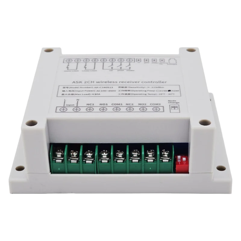 2 Canaux Kit Interrupteur Télécommande Sans Fil 230V 400V 30A (Modèle: 0020072)