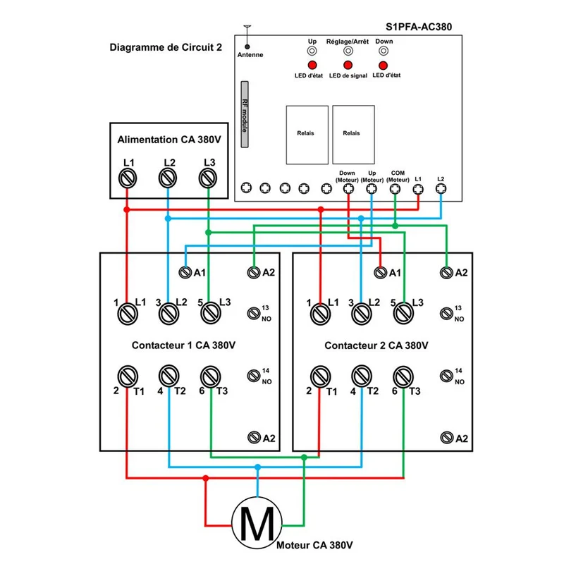 1 Canal Interrupteur Sans Fil avec Télécommande Pour Moteur 380V (Modèle: 0020028)