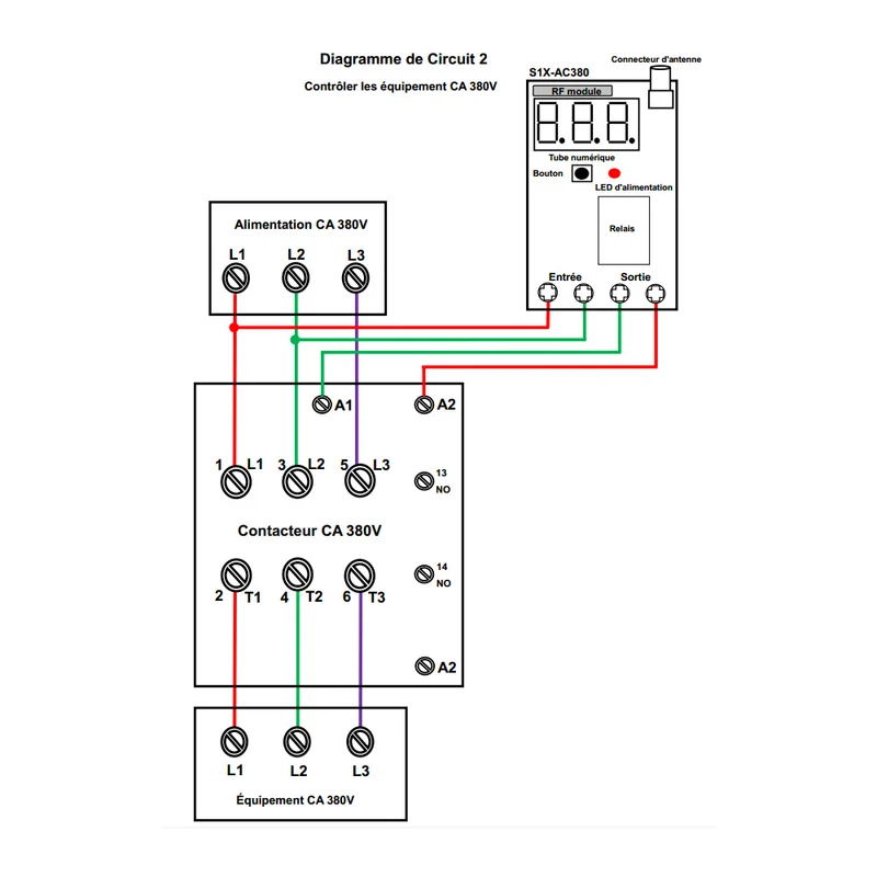 Kit Interrupteur Sans Fil Avec Télécommande Pour 380V Pompes Moteurs (Modèle: 0020069)