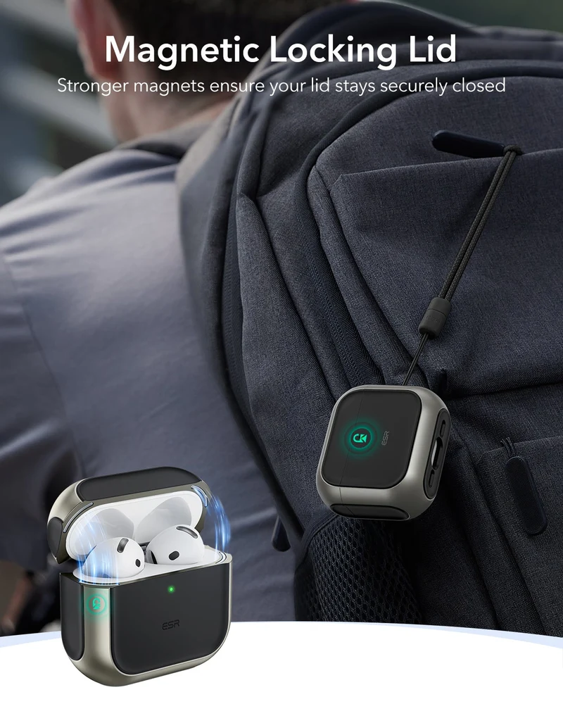 AirPods 5 Orbit Hybrid Magnetic Case - Titanium
