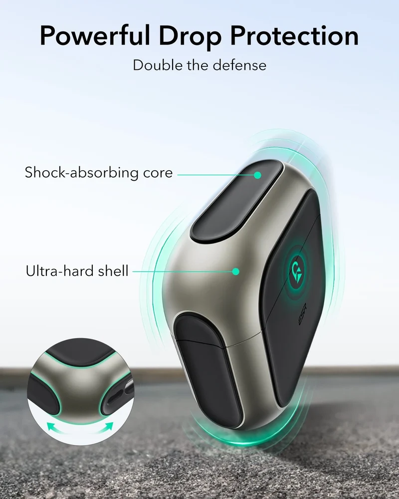 AirPods 5 Orbit Hybrid Magnetic Case - Titanium