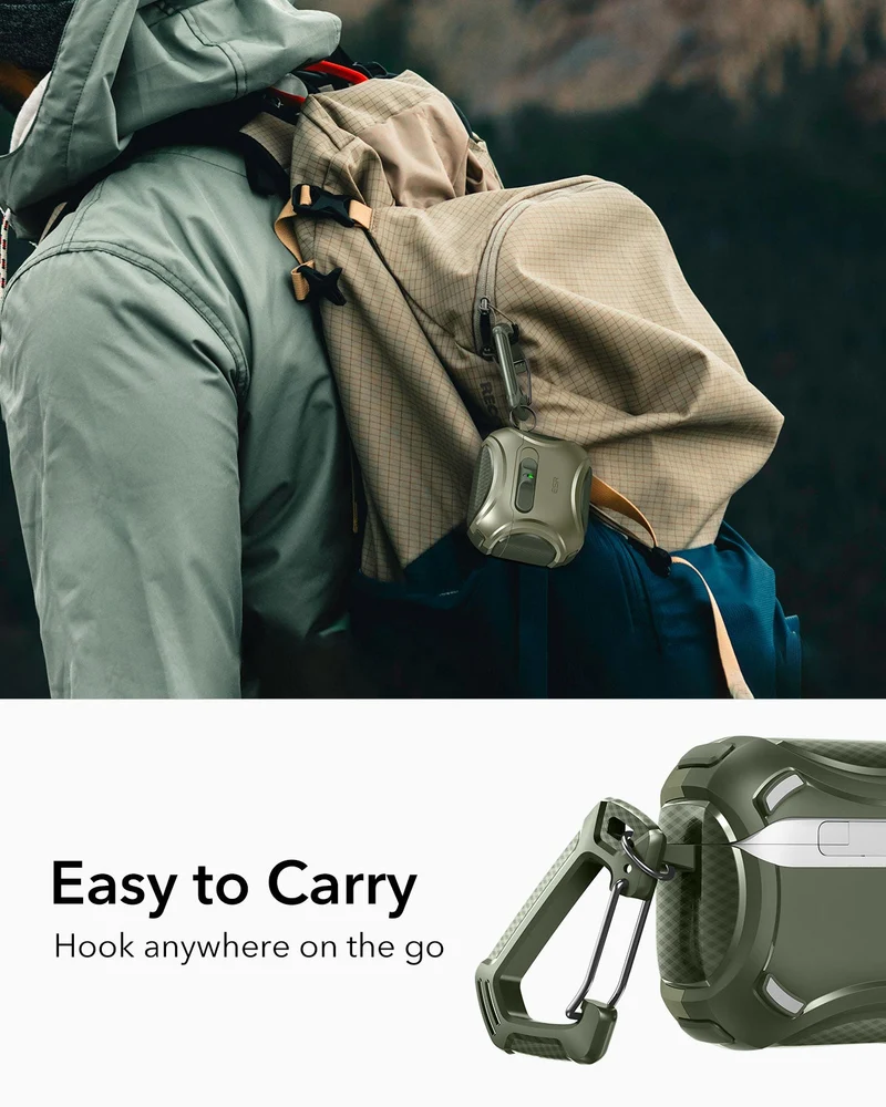 AirPods 5 Cyber FlickLock Magnetic Case - Army Green