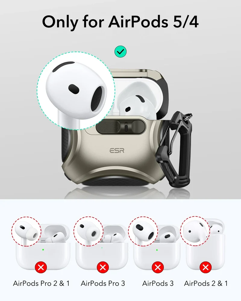 AirPods 5 Cyber FlickLock Magnetic Case - Titanium