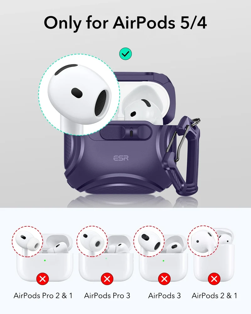 AirPods 5 Cyber FlickLock Magnetic Case - Purple