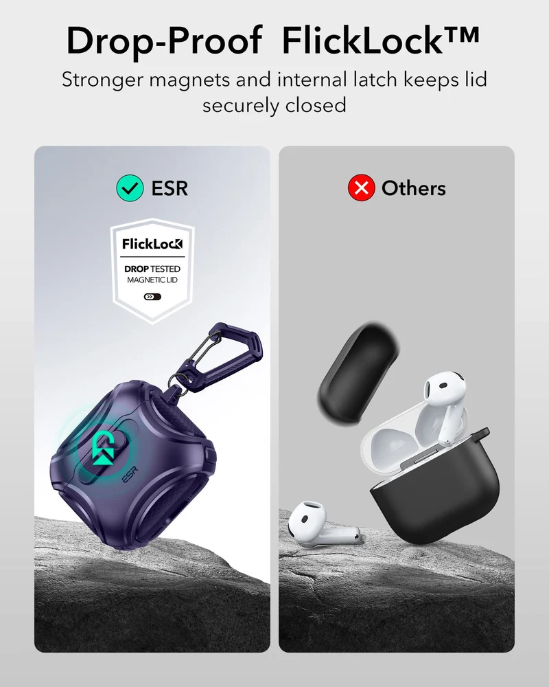 AirPods 5 Cyber FlickLock Magnetic Case - Purple