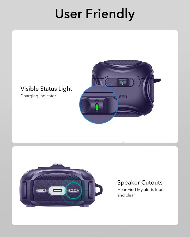 AirPods 5 Cyber FlickLock Magnetic Case - Purple