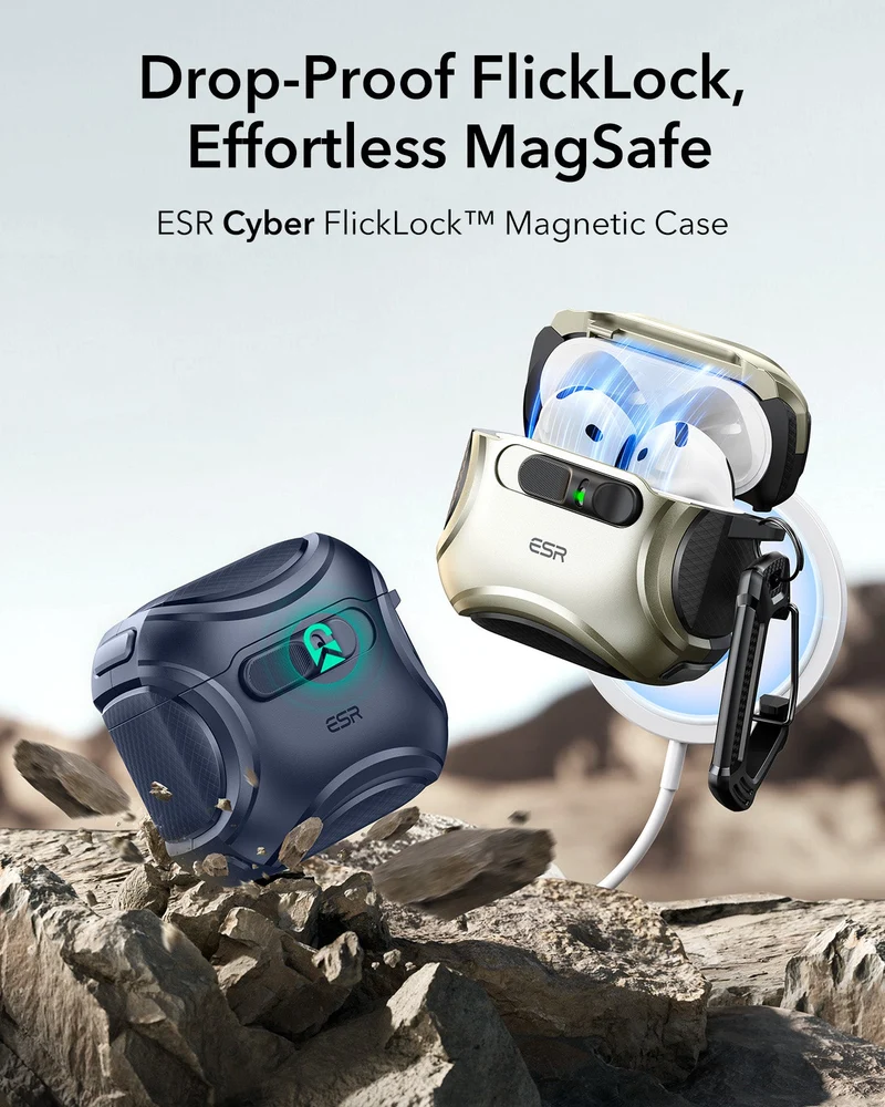 AirPods 5 Cyber FlickLock Magnetic Case - Blue