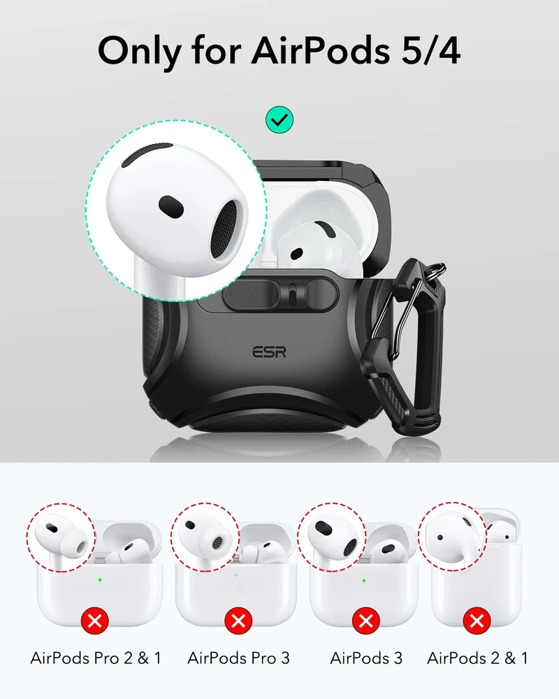 AirPods 5 Cyber FlickLock Magnetic Case - Black