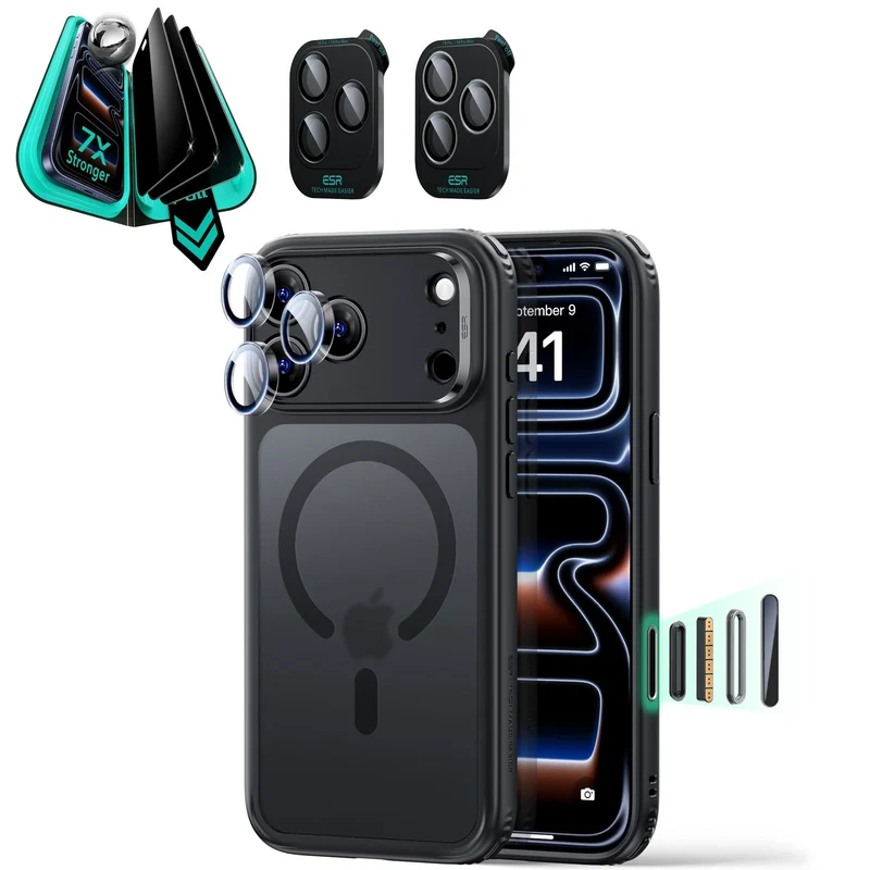 iPhone 18 Pro Max Bundle Classic Hybrid Magnetic Case & Armorite®️ Privacy Screen Protector - Frosted Black