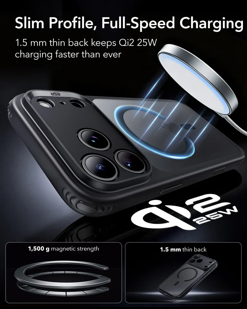 iPhone 18 Pro Max Bundle Classic Hybrid Magnetic Case & Armorite®️ Screen Protector - Frosted Black