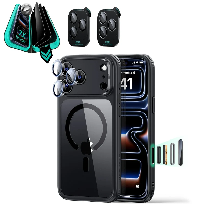 iPhone 18 Pro Max Bundle Classic Hybrid Magnetic Case & Armorite®️ Privacy Screen Protector - Clear Black