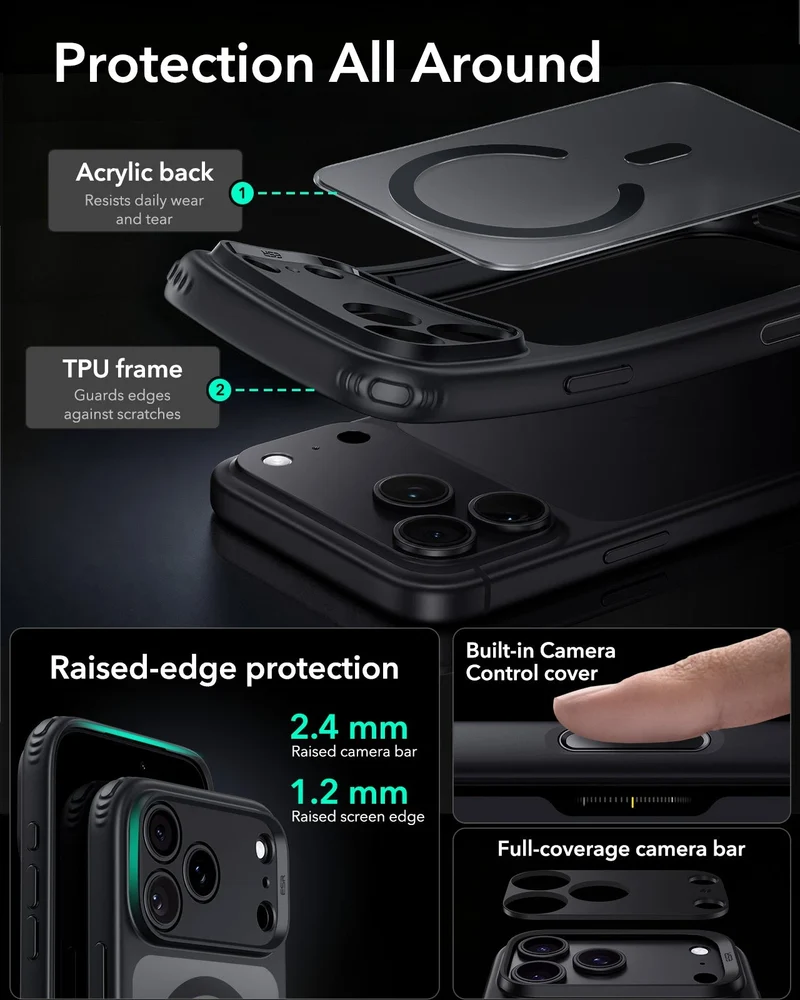 iPhone 18 Pro Bundle Classic Hybrid Magnetic Case & Armorite®️ Screen Protector - Frosted Black