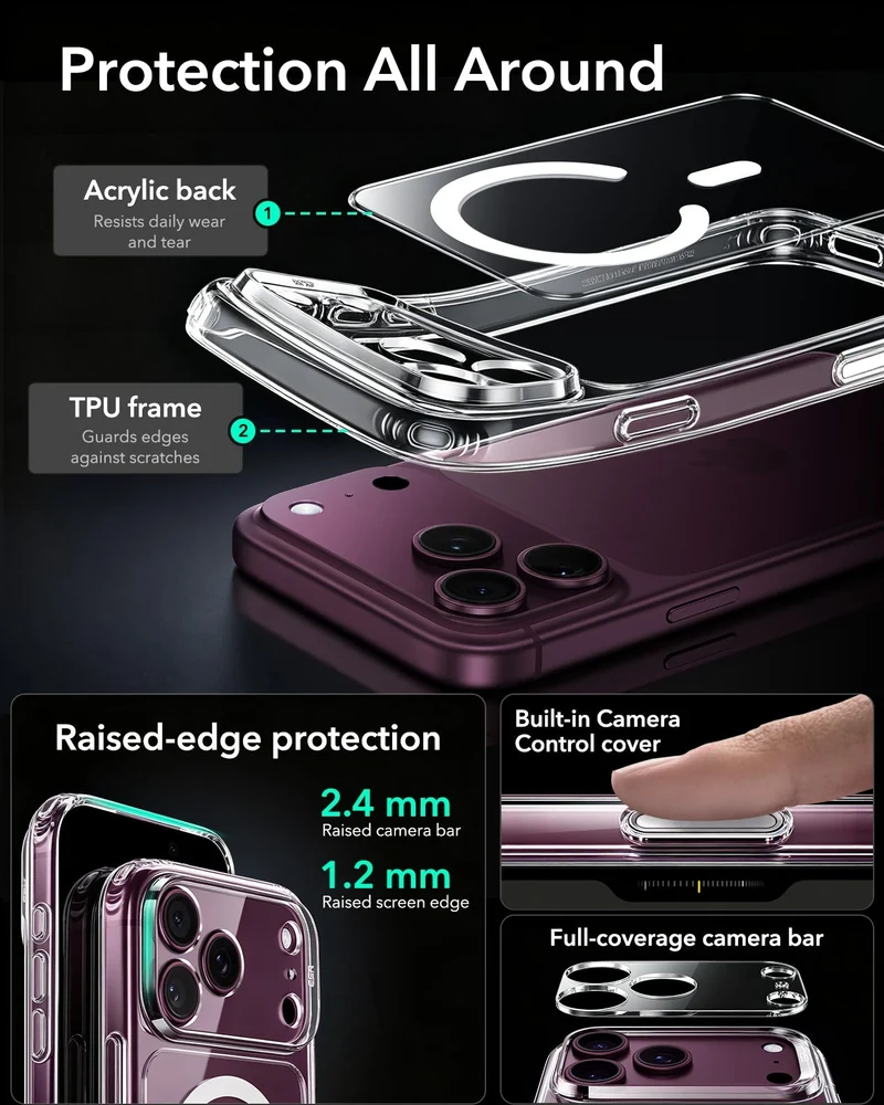 iPhone 18 Pro Bundle Classic Hybrid Magnetic Case & Armorite®️ Privacy Screen Protector - Clear