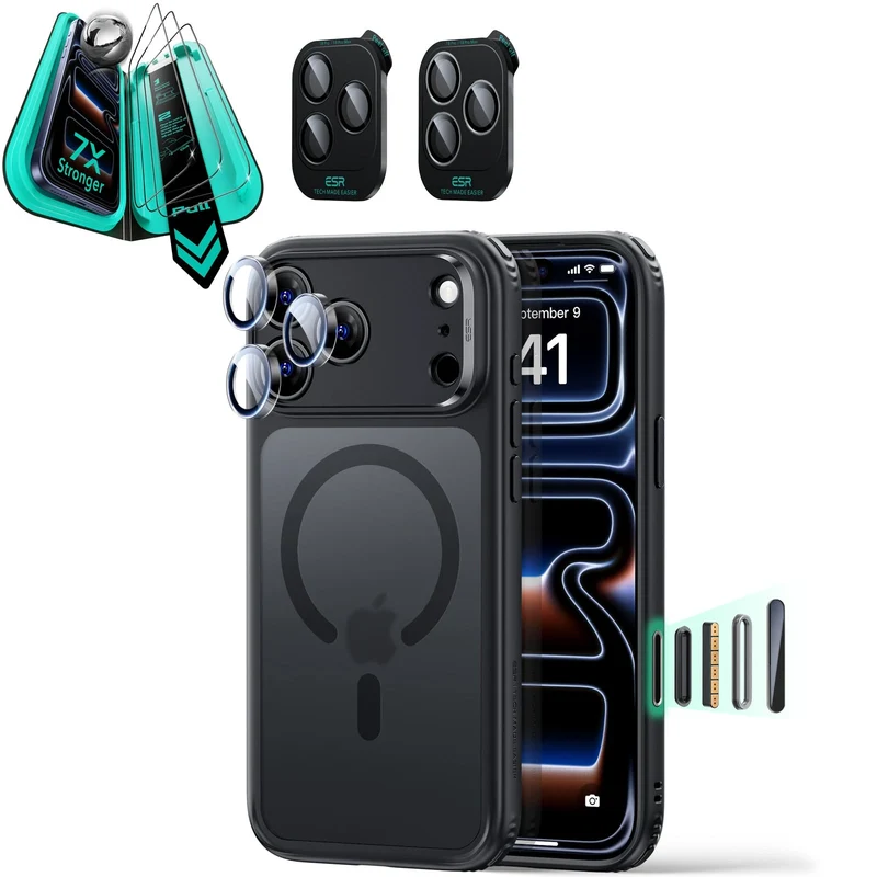 iPhone 18 Pro Max Bundle Classic Hybrid Magnetic Case & Armorite®️ Screen Protector - Frosted Black