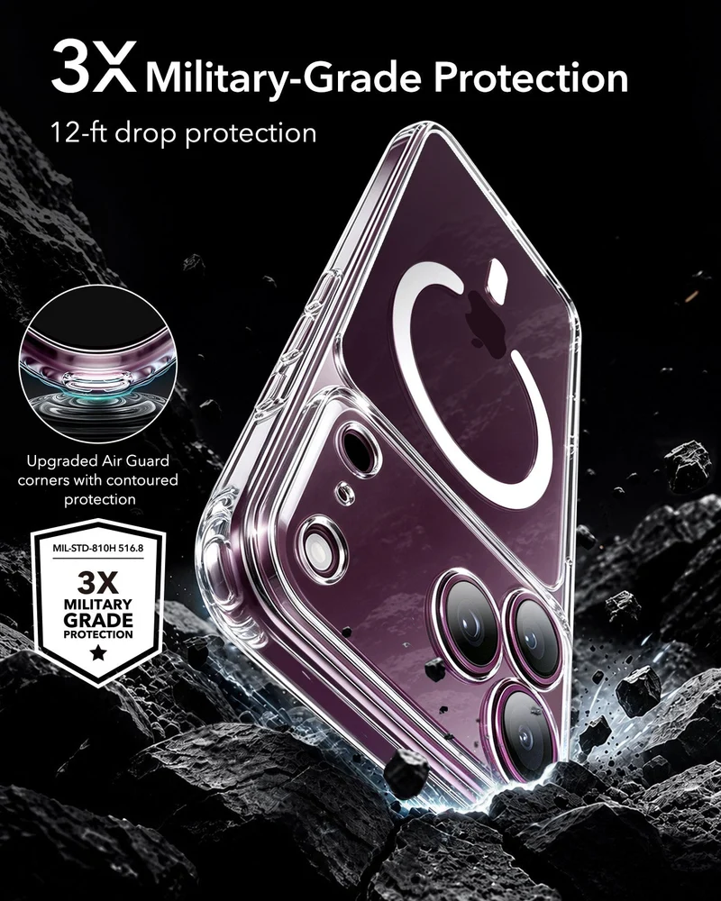 iPhone 18 Pro Max Classic Hybrid Magnetic Case with Camera Control - Clear